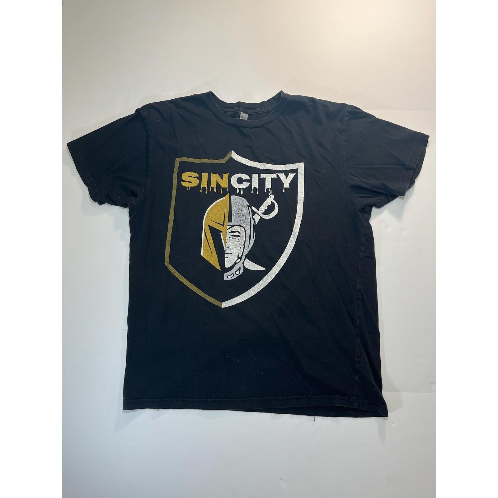 Mens Sin City Las Vegas Raiders Golden Knights Mashup T-Shirt L NFL Streetwear Unisex T-Shirt XXL