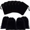 10pcs 7x9cm Black Velvet Drawstring Pouches - Jewelry Gift Bags for Wedding Party Favors, Small Item Storage & Packaging