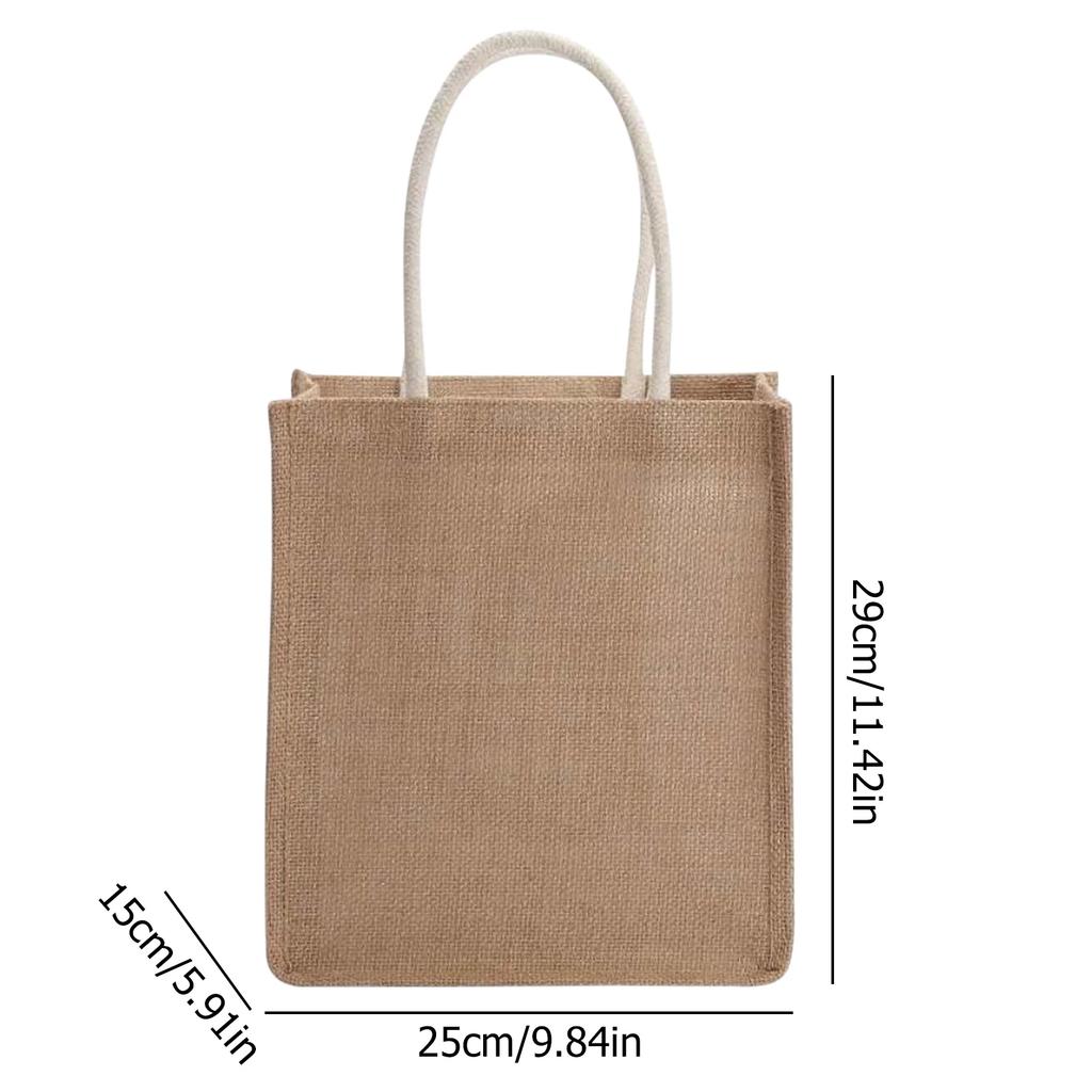 Jute Tragetasche Einkaufstasche Damen Wiederverwendbar Lebensmittel Große Kapazität Aufbewahrungstasche Mode Damen Handtasche Hochzeit Geburtstagsgeschenktasche
