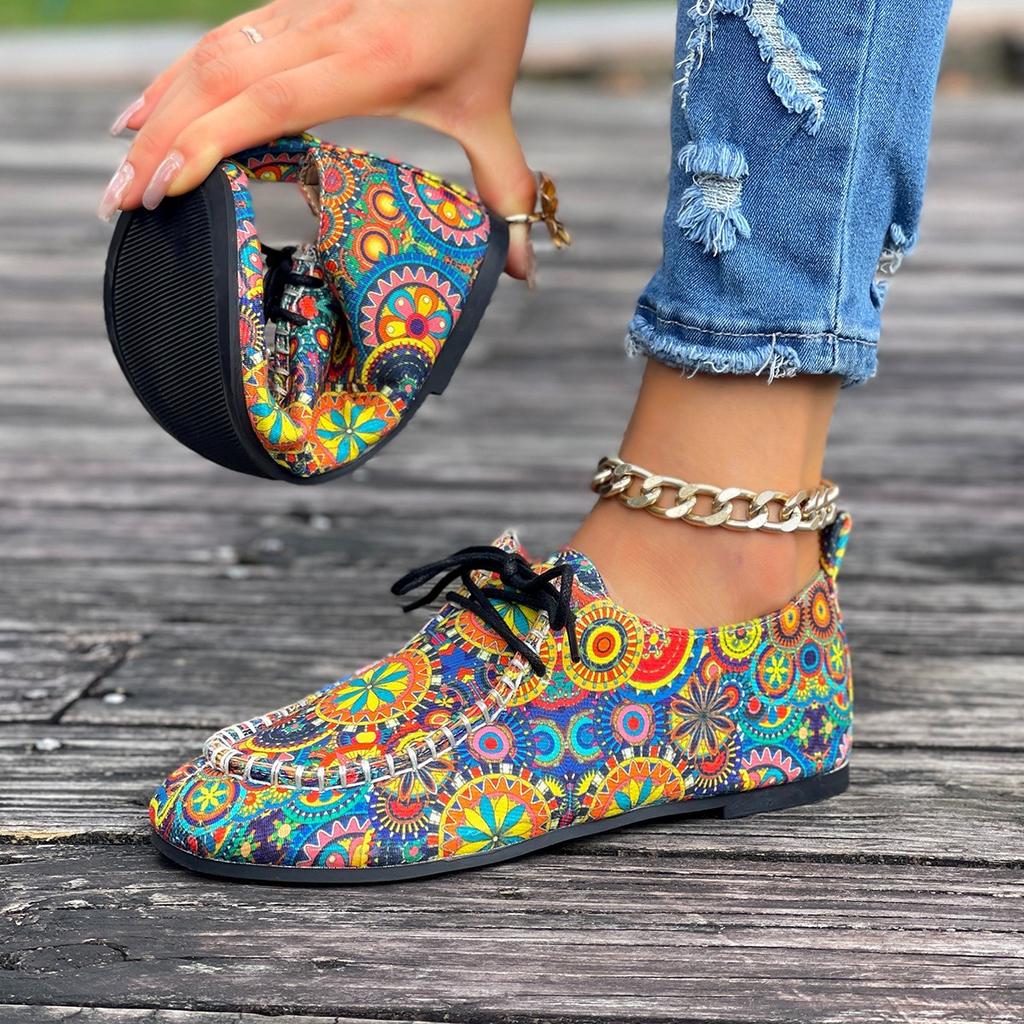 Fashion Shoes for Women 2025 New Versatile Lace Up Large Size Women's Flats Outdoor Breathable Casual Light Flat with Shoes Ladies