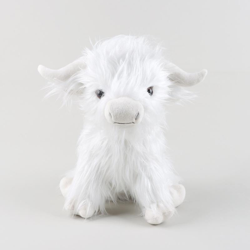 Simulation Highland Cow Animal Plush Doll Soft Stuffed Highland Cow Cattlle Plush Toy Plushie Gift for Kids Boys Girls