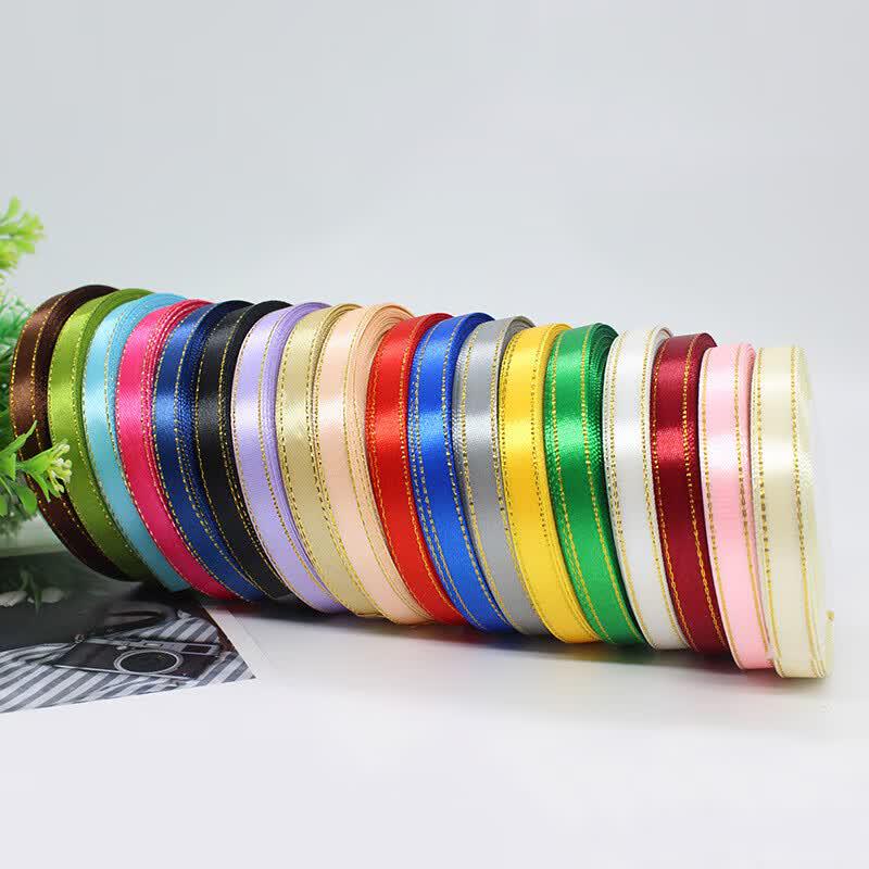 1cm Double Gold Edge Gift Wrapping Ribbon