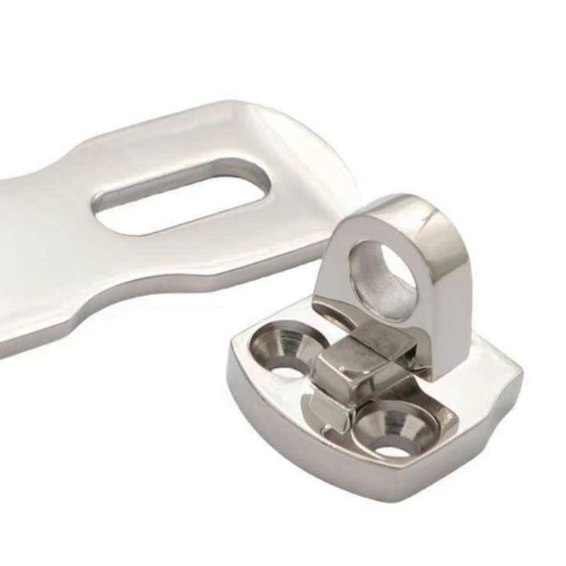 1 Pair Marine Grade 316 Stainless Steel Door Hasps Easy Installation Swivel Safety Hasp with Turning Padlock Eye Mount