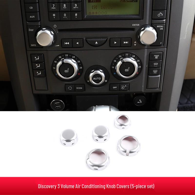 

Декоративные кольца для ручек аудиосистемы и кондиционера для Land Rover Range Rover Sport/Discovery 3 2005-2009, центральная консоль