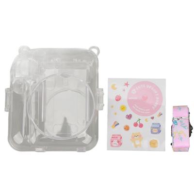 Instant Camera Case Kit Shoulder Strap Sticker Camera Case Durable Camera Protective Clear Case for