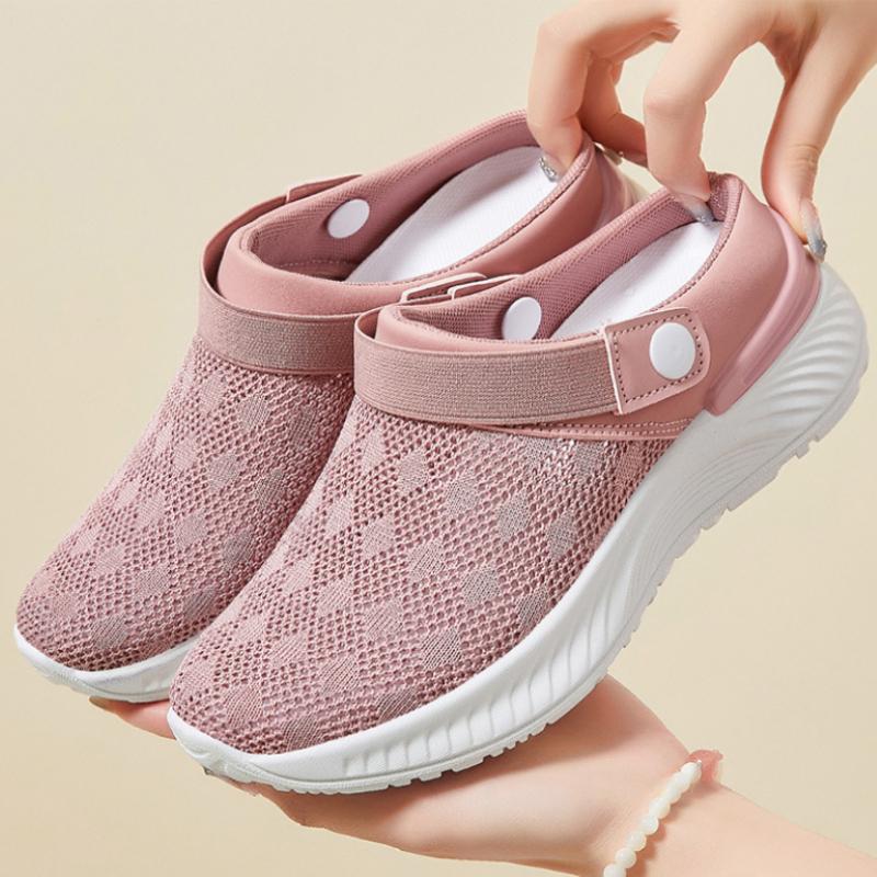 Summer Mesh Hollow Out Half Drag, One Foot On Slippers, Go Out and Wear Fashionable Casual Shoes