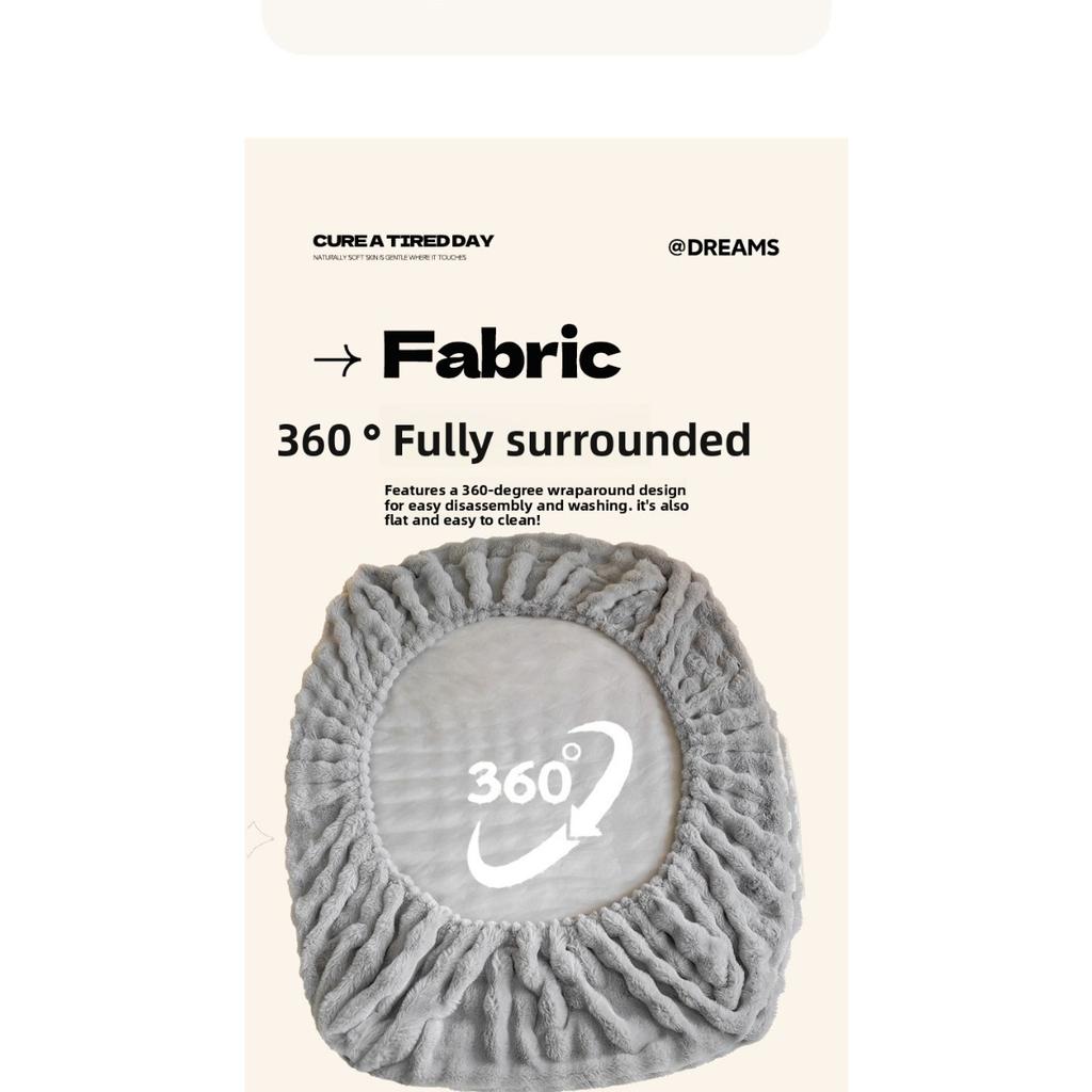 Solid Color Rabbit Like Plush Bed Sheet, 30cm Deep Pocket Design,Fully Wrapped Anti Slip Mattress Protective Cover,Thick and Warm In Autumn and Winter