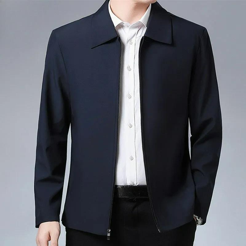Men's Jackets, Men's Spring and Autumn Lapel Jackets, Men's Dad Wear Tops, Men's Casual Jackets