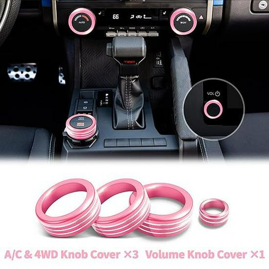 Decorative Ring Set for Toyota Tacoma ’24-'25: Fits Air Conditioning and Volume Knobs