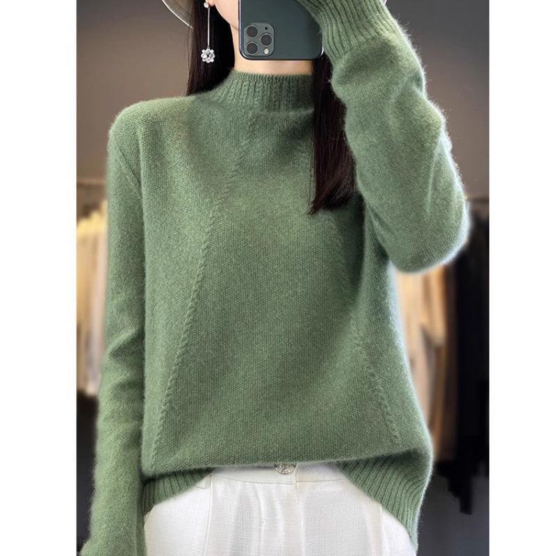 Autumn and Winter Western-style Sweater Pullover Sweater High-end Women's Half-turtleneck Pullovers