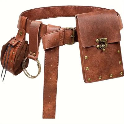 Cosplay Mittelalter Retro Gürtel Renaissance Bauchtasche Wikinger Ritter Rockspange Schlüsselanhänger Halloween Rollenspiel Requisite