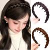 Non-Slip Braided Headband Wig Headwear Retro Head Hoop Fishbone Braids Hair Bands  for Women