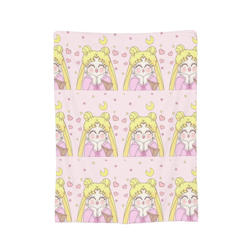 Sailor Moon Decken Samt Sommer Klimaanlage Sailor Moon Multifunktion Dünne Überwurfdecke für Bett Sofa Teppich Stück