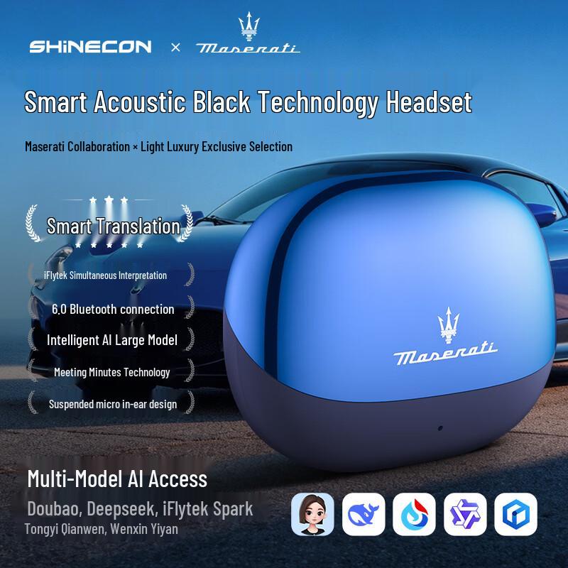 

SHINECON Maserati MC10 Clip-on AI Translation Bluetooth Earphones