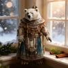Polar Bear Christmas Ornament Cute Bear Xmas Tree Ornament 2D Acrylic Hanging Pendant for Car Interior Home Decor