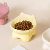 Princess Style Slanted Ceramic Cat Bowl – Elevated Design Prevents Black Chin, Ideal for Kittens