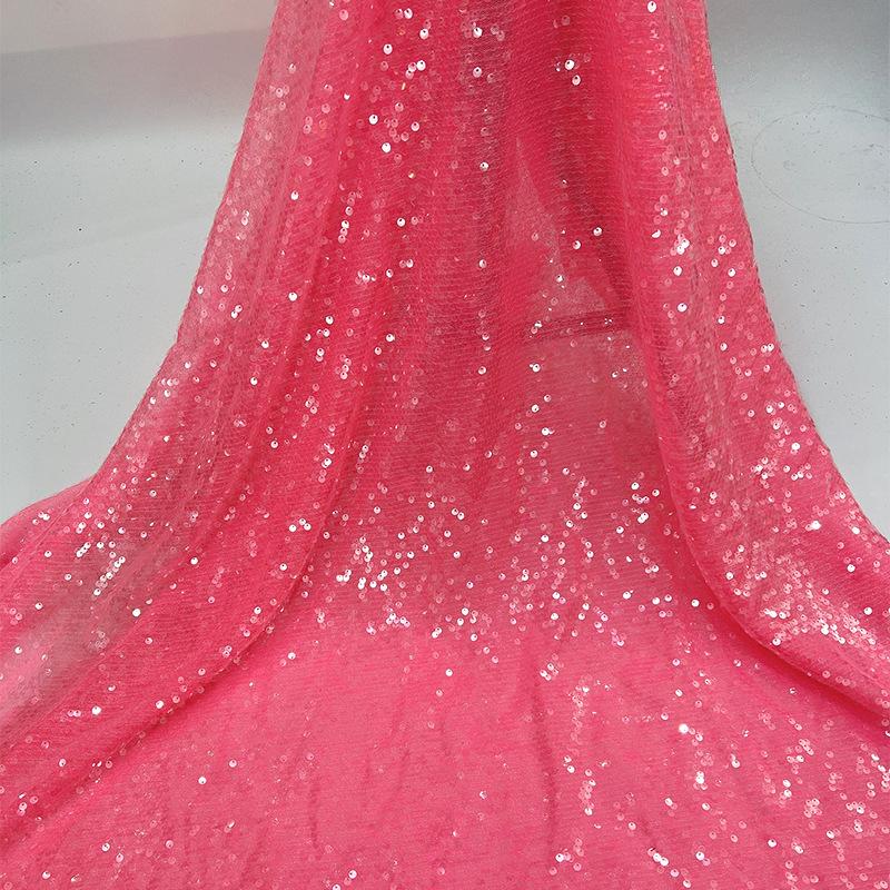 Tessuto di Pizzo Ricamato Full Paillettes Lucide Multicolore Materiale da Cucito Fai da Te per Abito da Sposa Tessuto Decorativo per Abbigliamento