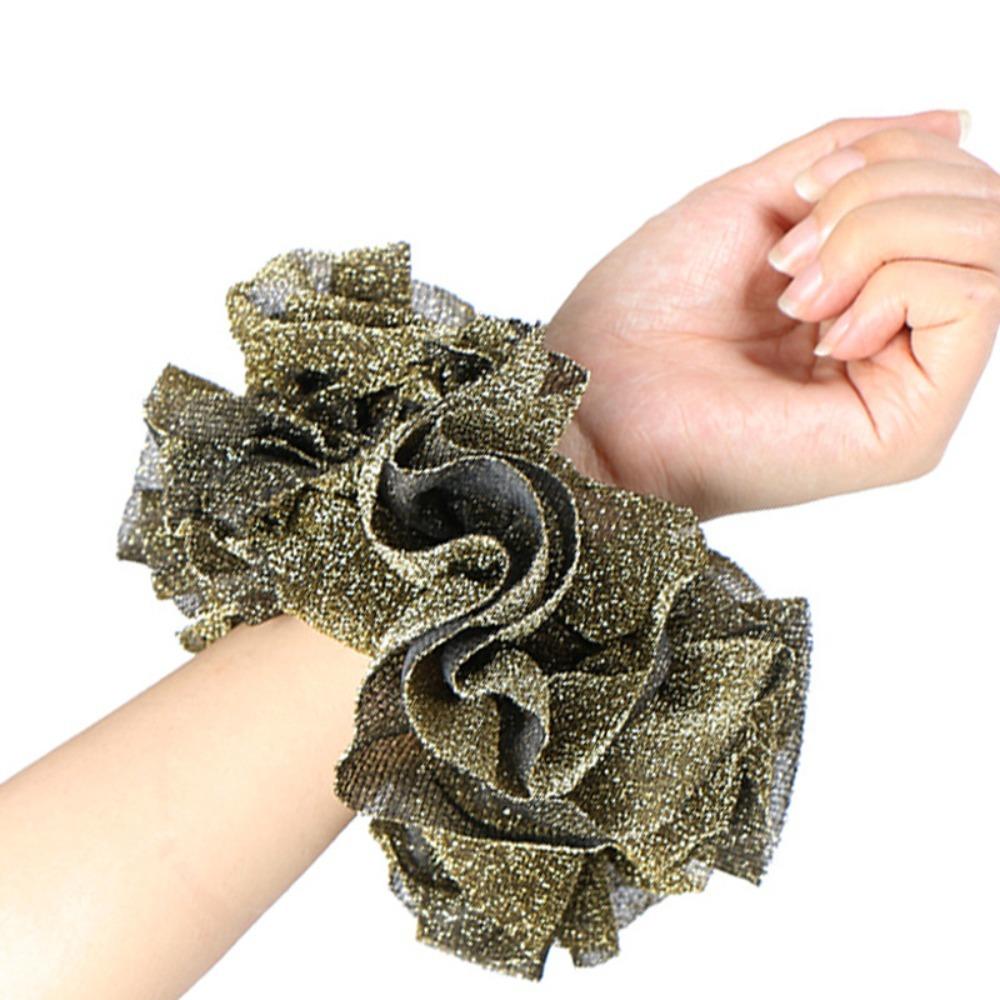 Golden Velvet Elastic Shiny Velvet Fabric Hair Ring Fabric Art Elastic Rubber Bands  Hair