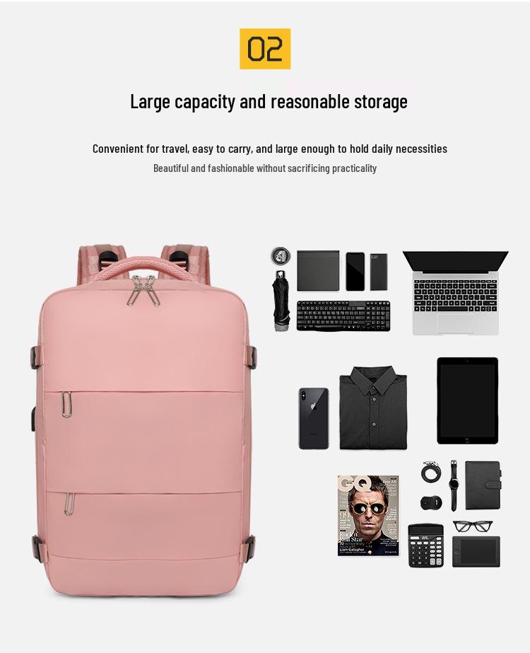 Cross-Border Fashion Backpack: Large Capacity, Lightweight, Ideal for Short Trips, Business Travel, Handbag, and Laptop Carrying.