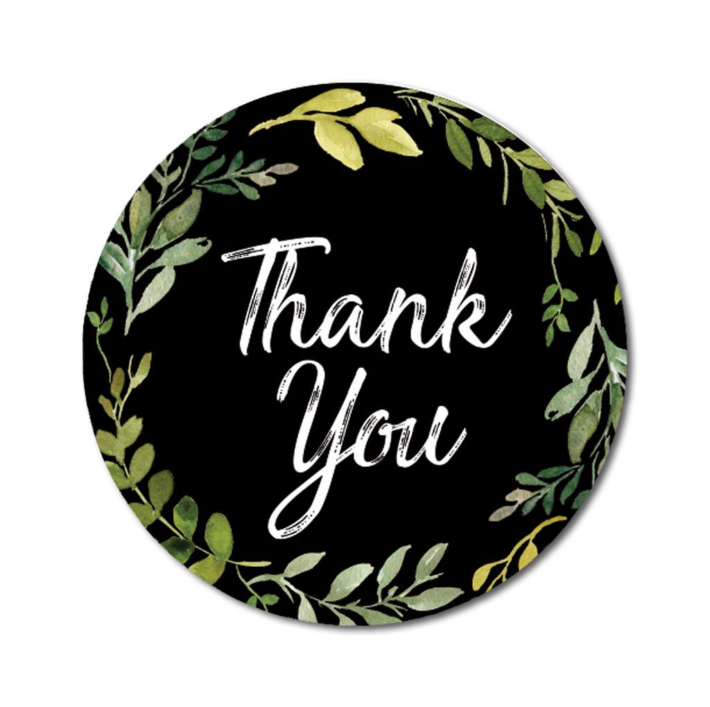 Darling Souvenir Personalized Floral Border Elegant 1.6 Inches Round Thank You Stickers DIY-45