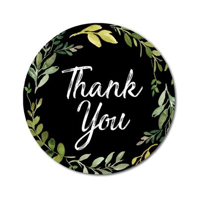 Darling Souvenir Personalized Floral Border Elegant 1.6 Inches Round Thank You Stickers DIY-45