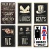 Vintage Toilet Sign Funny Metal Tin Sign Plaque WC Lavatory Toilettes Wall Art Bar Club Bathroom Restroom Toilet Wall Decoration