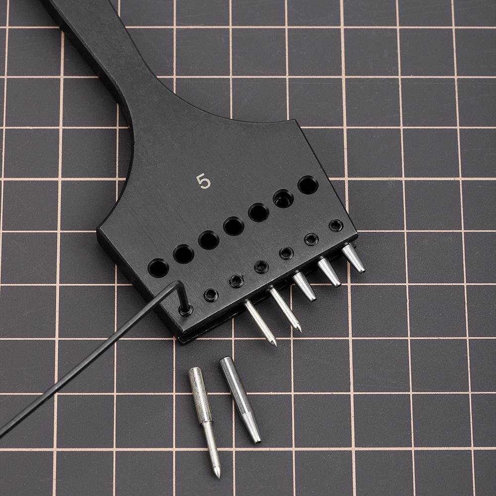 WUTA 3G Punzoni per Pelle Testa Sostituibile Ferro da Cucitura Rimovibile Diamante Oliva Foro Rotondo Stile Francese Scalpello Strumenti per Artigianato Fai da Te