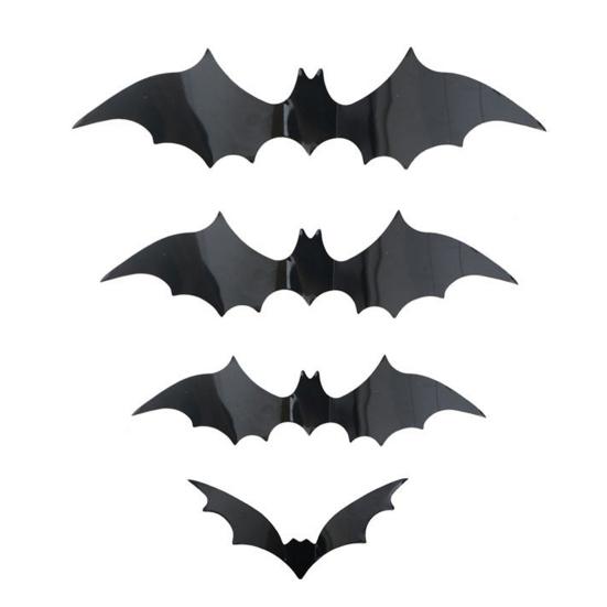 Halloween Bats Decorations Outdoor Indoor 3D Bat Stickers Horror Gothic Theme Paint-Safe Adhesive Waterproof Decals