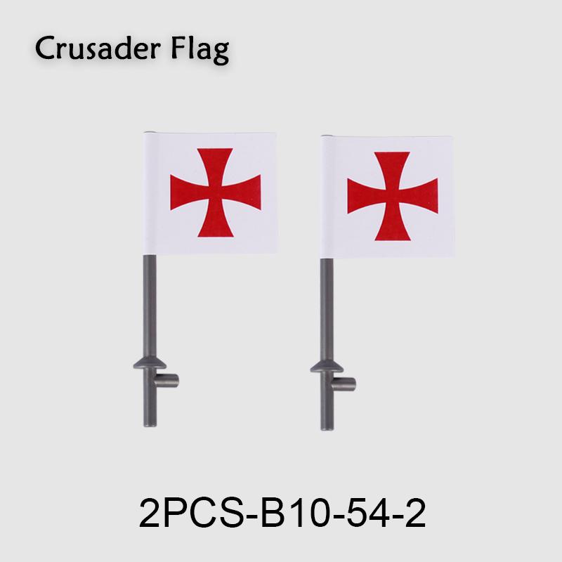 Medieval Military Flag Series War Castle Knight Soldier Warrior Accessories Building Blocks Ancient Holy Rome Bricks Toys Gifts