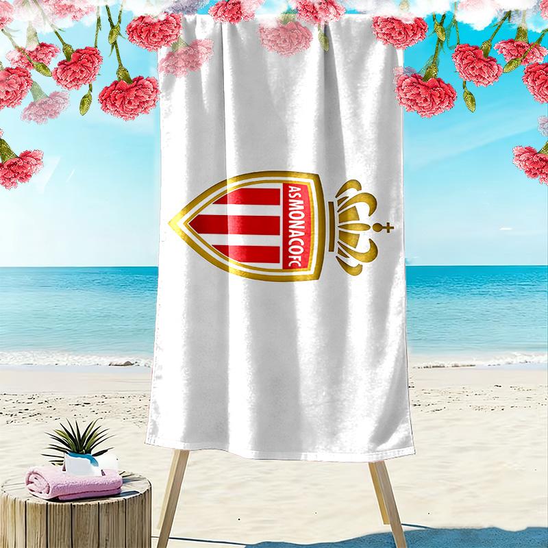 Asciugamano da Spiaggia con Stampa AS Monaco, Asciugamano Grande Morbido ad Asciugatura Rapida per Spiaggia Campeggio Nuoto