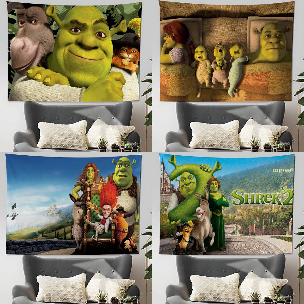 Funny Movie Sshrek Tapestry Wall Hanging Tapestry Art Deco Blanket Curtain Hanging At Home Bedroom Living Room Decor