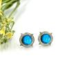 Labradorite Earrings Stud | Round Stud Earrings | Labradorite Stud Earring