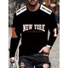 Mens T Shirt Los Angeles 3D Print Long Sleeve Autumn Striped Round Neck Outdoor Sports T-Shirt for Men Daily Men's Tops Clothing