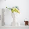 Creative White Bust Portrait Ceramic Vase Table Ornament Art Irregular Human Vase Flower Arrangement Container Home Decoration