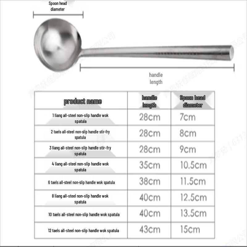Huabensen Commercial Stainless Steel Wok Spatula & Ladle