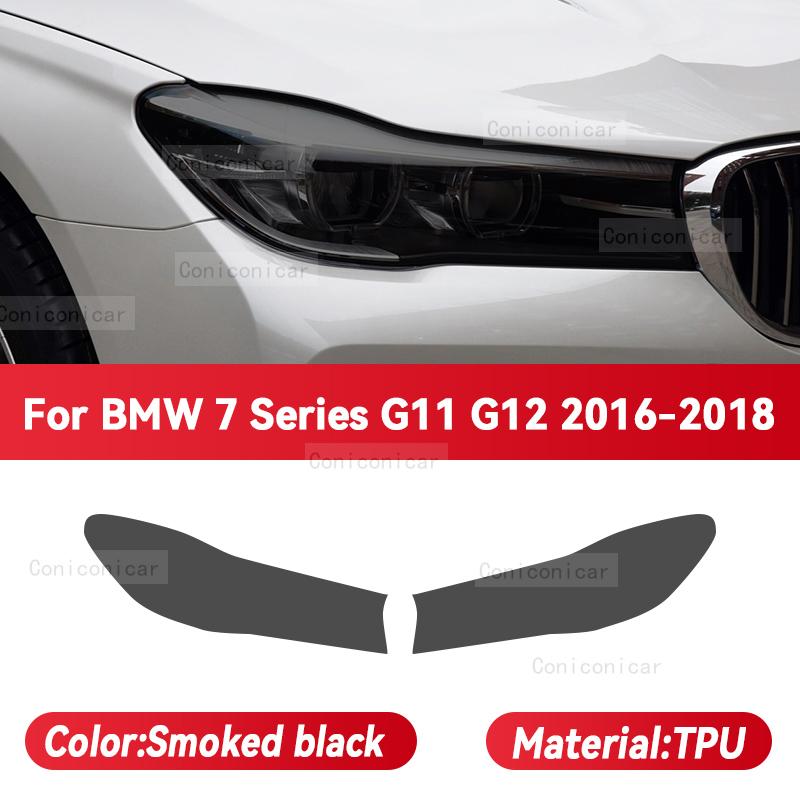 Für BMW 7er F01 F02 G11 G12 2009-2022 Auto Scheinwerfer Rauchig Schwarz TPU Schutzfolie Frontlicht Tönung Farbwechsel Aufkleber