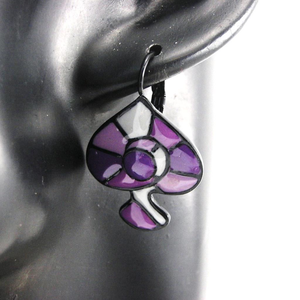 NOA [G5759] - Purple 'Harlequin' Designer Earrings