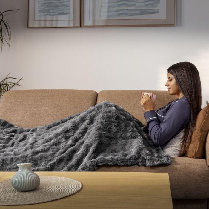 Cecotec couverture électrique 180×130 HeatConfort Noa (180 × 130). 115 W, 10 niveaux de température réglables, contrôleur LCD extra