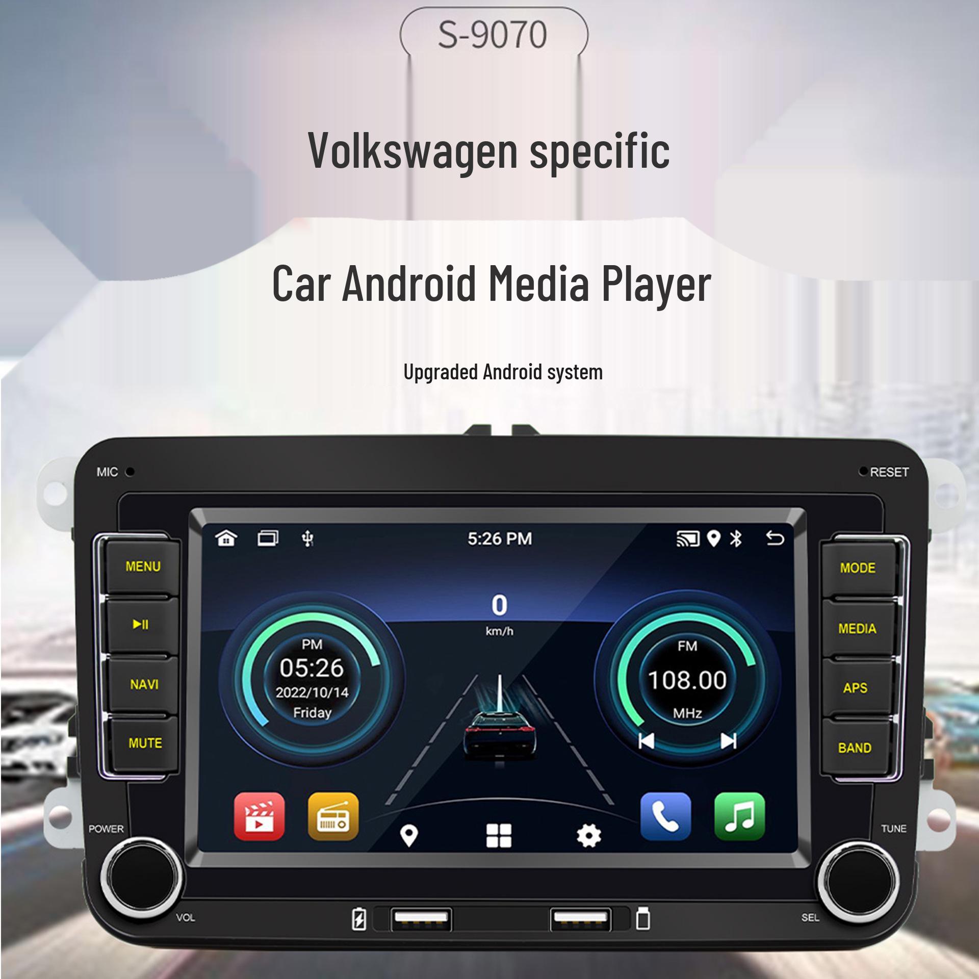 7-дюймовый MP5 плеер для автомобиля с двойным чипом, Bluetooth, Android Auto, беспроводным CarPlay и GPS-навигацией 7-inch