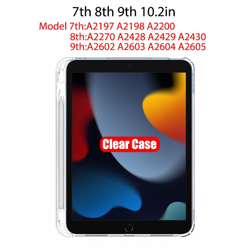 Clear Case For iPad 10th 9th 8th 7th 6th 5th Generation With Pencil Holder Case iPad Air 11 5 4 3 Pro 13 12.9 Mini 6 7 Tpu Cover