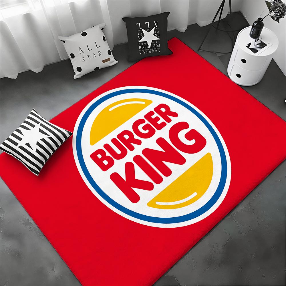 Global Fast Food Chain B-Burger Kings Floor Mat Soft Thickened Flannel Door Mat Non-Slip Living Room Rug Home Decor