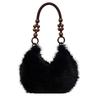 Autumn Winter Women's Plush Handbag Shoulder Underarm Bag