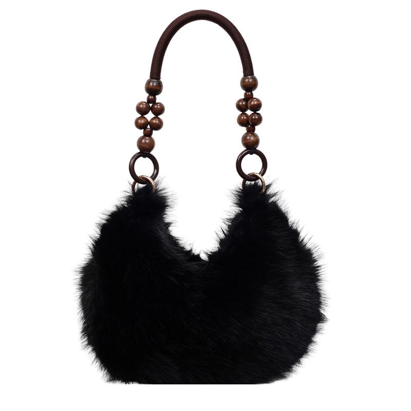 Autumn Winter Women's Plush Handbag Shoulder Underarm Bag