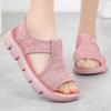 Women's 2025 Summer Breathable Wedge Sandals - Thick Sole, Mesh, Flat Bottom, Casual Half Slippers