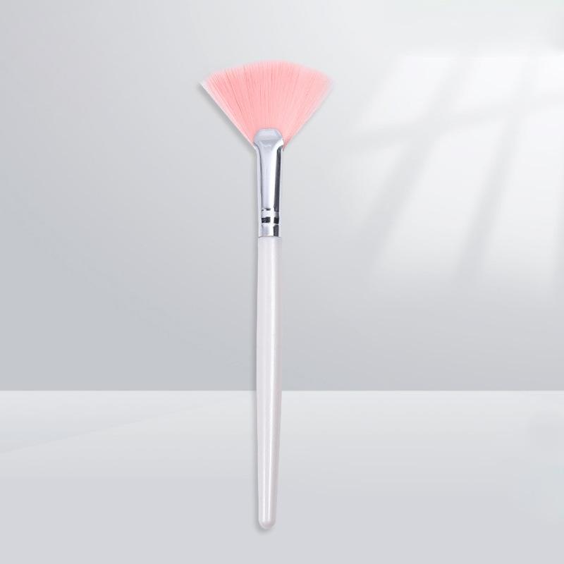 

DIY Fan Brush Facial Mask Brush Soft Portable Makeup Brush Face Applicator Practical Beauty Make Up Tool For Women And Girls розовый
