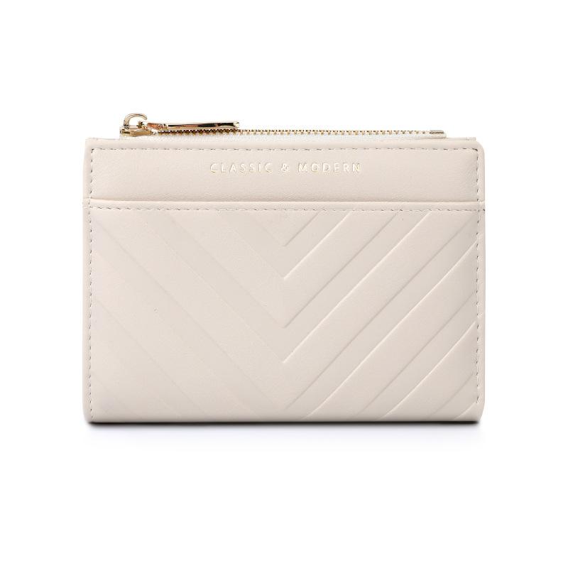 

New high-end PU leather wallet with multiple card slots for women, fashionable and versatile small coin purse білий