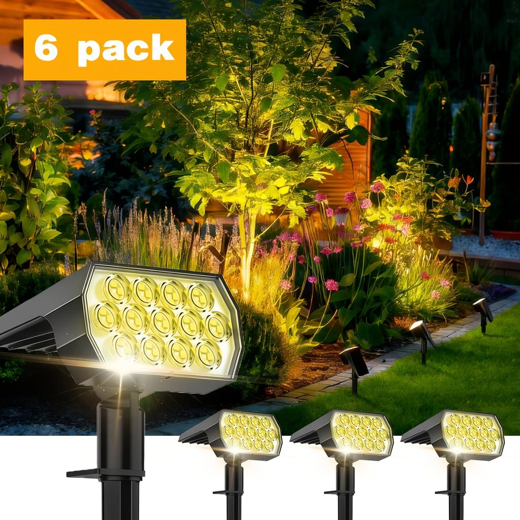 Outdoor Solar Spotlights,52LED Landscape Spotlights,waterproof Wall Lights,suitable for Trail,courtyard,garden,lane Landscape Lighting