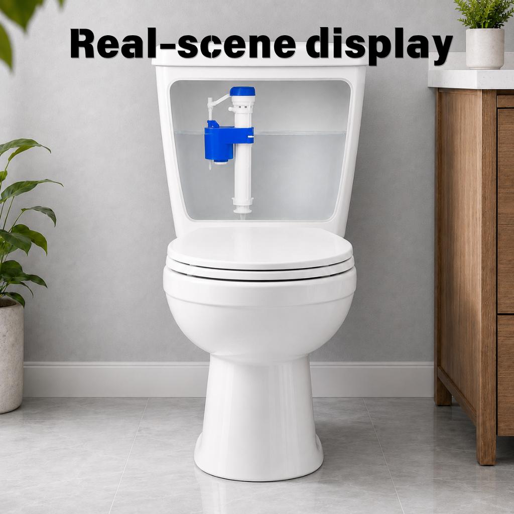 Adjustable Anti-Siphon Toilet Fill Valve with Low Noise Pressure Shut-Off and Multiple Thread Options