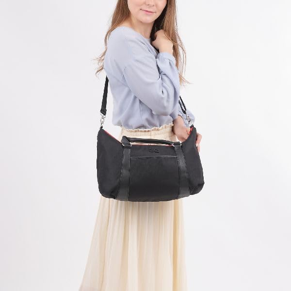 Savoy Women's Shoulder Bag, Black, SM20311701, with Hand Towel