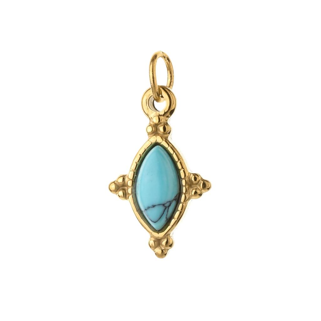 Stainless Steel Natural Stone Pendant Necklace